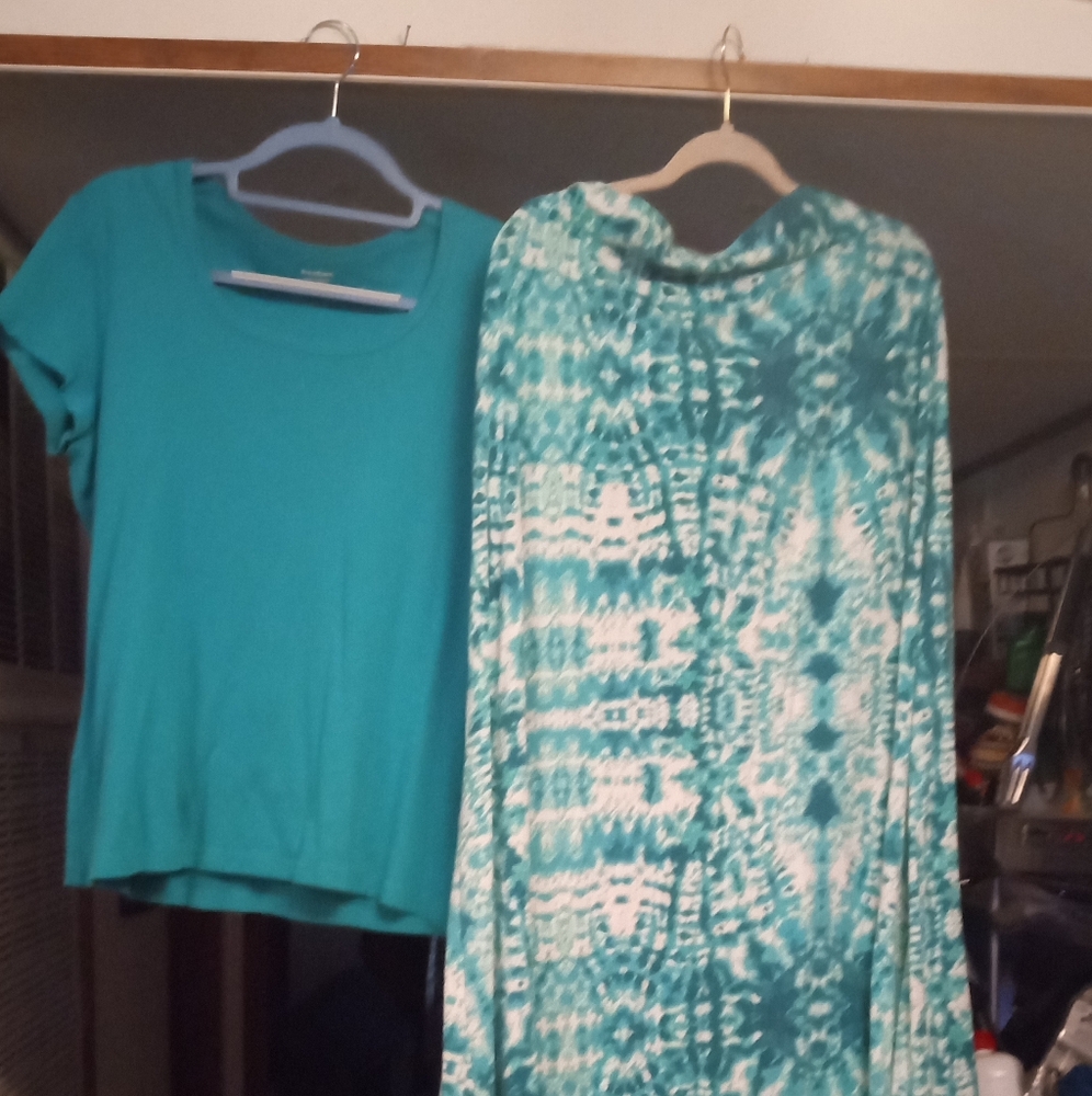 2 For $8 NWOT Teal Sweater and skirt
